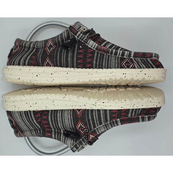 Hey Dude Mens Wally Funk Black Merlot Aztec Size 6 Rare Exclusive Travel Casual main image 9